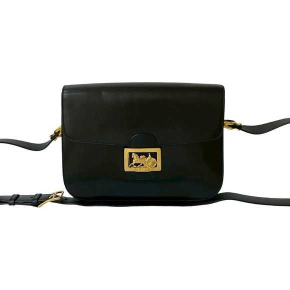 CELINE Black Leather Shoulder Bag - Picture 1 of 10